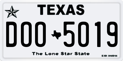 TX license plate DOO5019