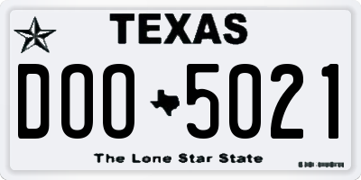 TX license plate DOO5021