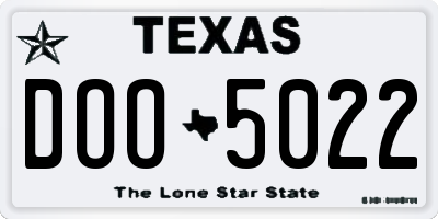 TX license plate DOO5022
