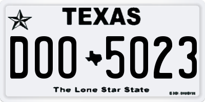 TX license plate DOO5023