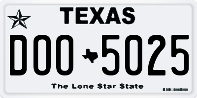 TX license plate DOO5025