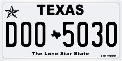 TX license plate DOO5030