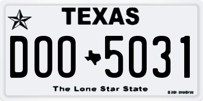 TX license plate DOO5031