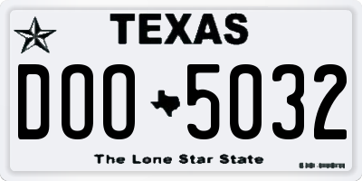 TX license plate DOO5032