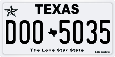 TX license plate DOO5035