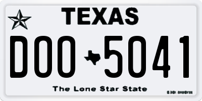 TX license plate DOO5041