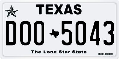 TX license plate DOO5043