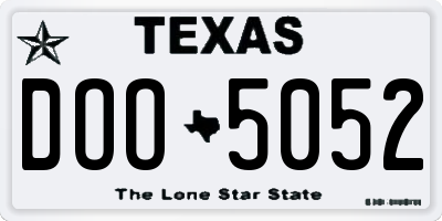TX license plate DOO5052