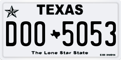 TX license plate DOO5053