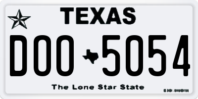 TX license plate DOO5054