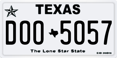 TX license plate DOO5057