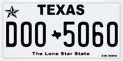 TX license plate DOO5060