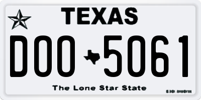 TX license plate DOO5061