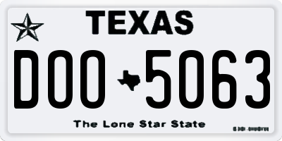TX license plate DOO5063