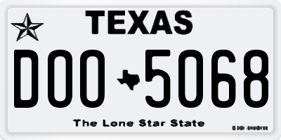 TX license plate DOO5068