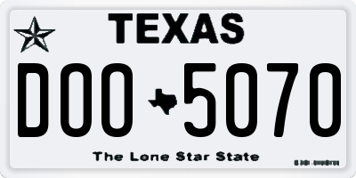 TX license plate DOO5070