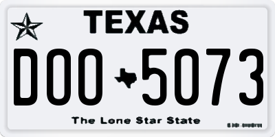 TX license plate DOO5073