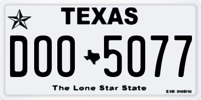 TX license plate DOO5077