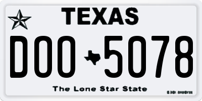TX license plate DOO5078