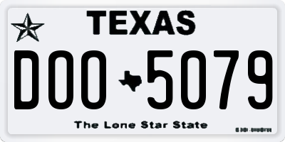 TX license plate DOO5079