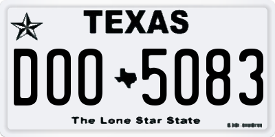 TX license plate DOO5083