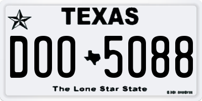 TX license plate DOO5088