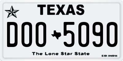 TX license plate DOO5090