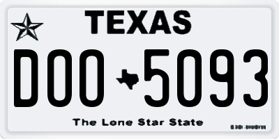 TX license plate DOO5093