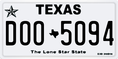 TX license plate DOO5094