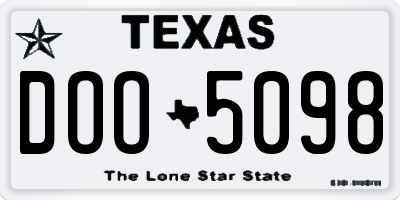 TX license plate DOO5098