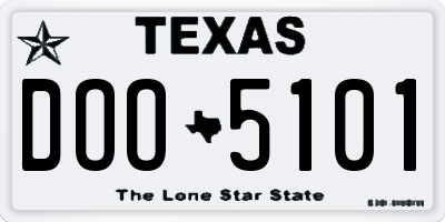 TX license plate DOO5101