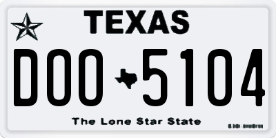 TX license plate DOO5104