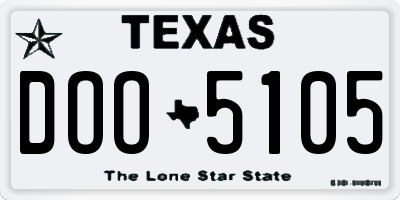TX license plate DOO5105