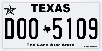 TX license plate DOO5109