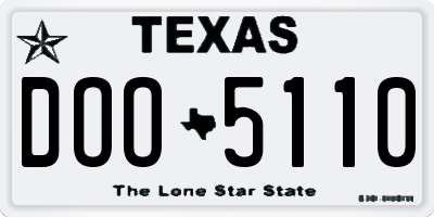 TX license plate DOO5110