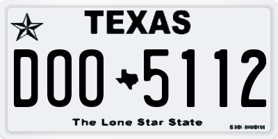 TX license plate DOO5112