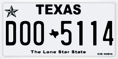 TX license plate DOO5114