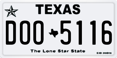 TX license plate DOO5116