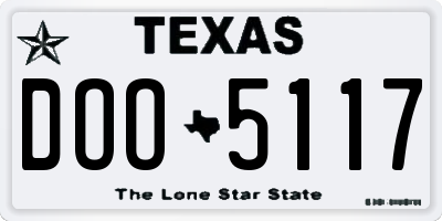 TX license plate DOO5117