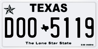 TX license plate DOO5119