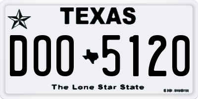 TX license plate DOO5120