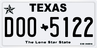TX license plate DOO5122
