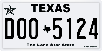 TX license plate DOO5124