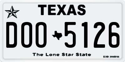 TX license plate DOO5126