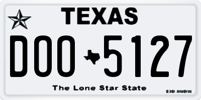 TX license plate DOO5127