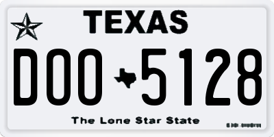 TX license plate DOO5128