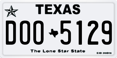 TX license plate DOO5129