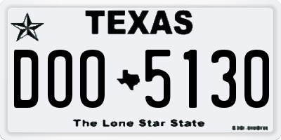 TX license plate DOO5130