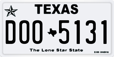 TX license plate DOO5131
