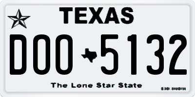 TX license plate DOO5132